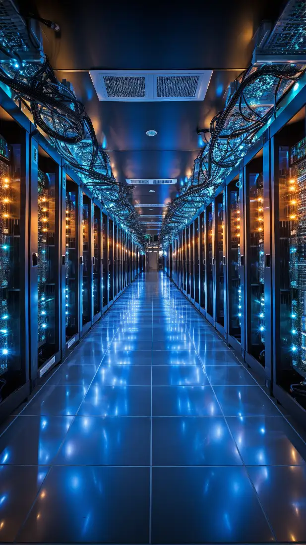 Organised copper and fibre connectivity inside a modern server rack
